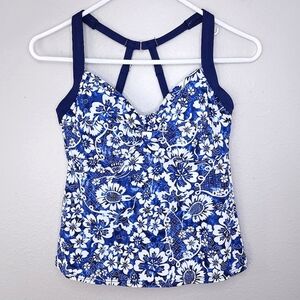 New! Title Nine Pele Tankini Swim Tank Top Floral 32D